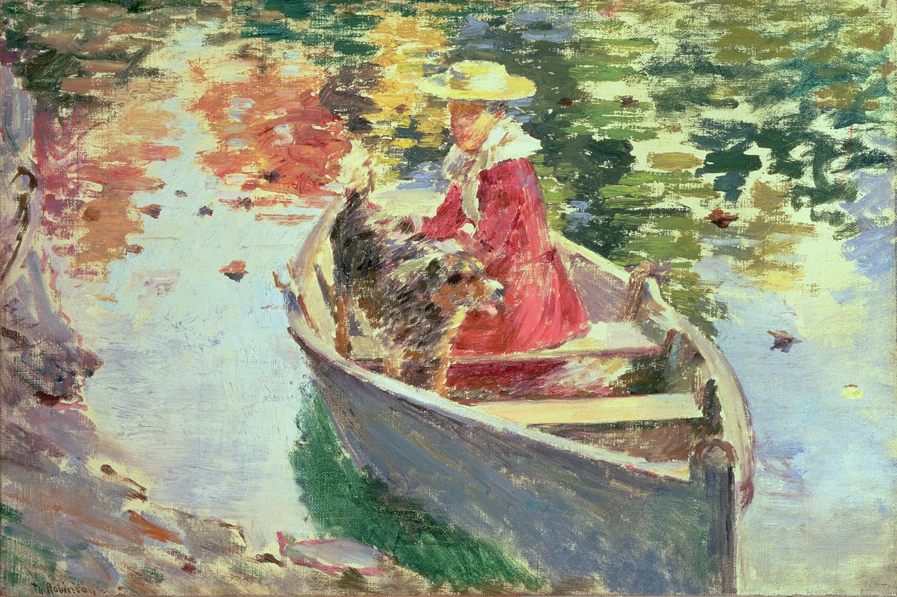 Miss Motes und ihr Hund Shep, 1893 von Theodore Robinson