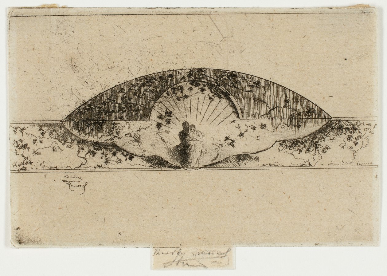 Jupiter und Alkmene Medaillon, Skizze für die Dekoration eines Rahmens von Theodore Roussel