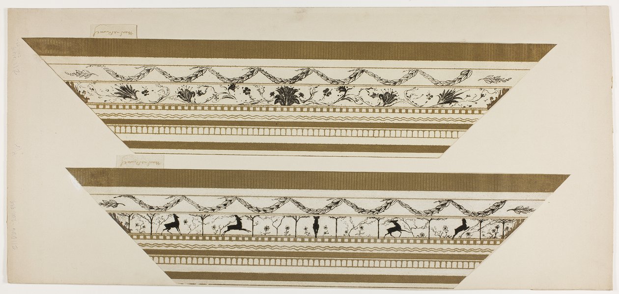 Hirsch- und Blumenmusterrahmen (oberer Rahmenteil) von Theodore Roussel