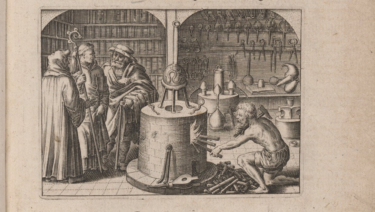 Illustration für Tripvs avrevs, hoc est, Tres tractatvs chymici selectissimi.., 1618 von Theodore de Bry