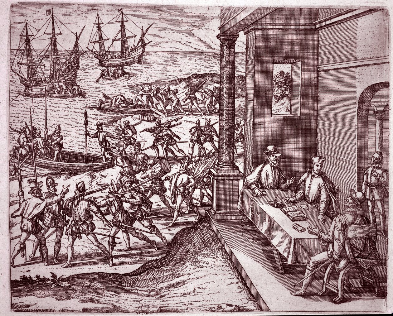 Die spanischen Konquistadoren Francisco Pizarro, Diego de Almagro und