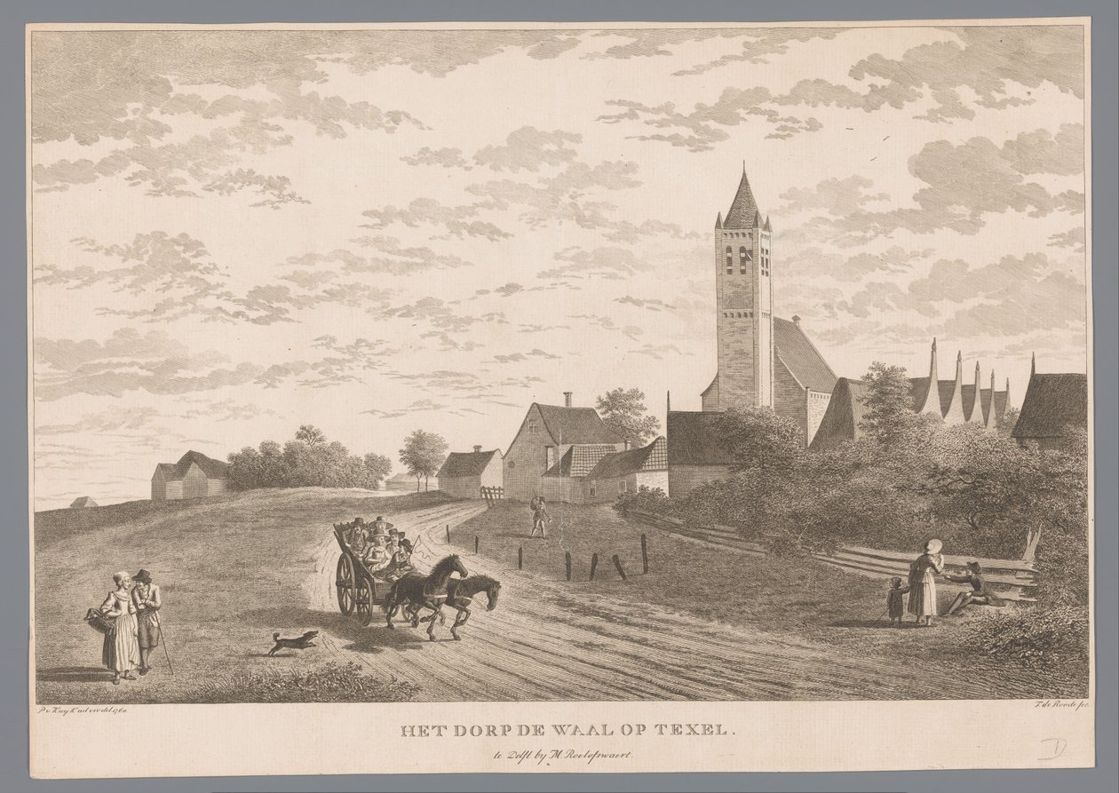 Ansicht des Dorfes De Waal auf Texel von Theodorus de Roode