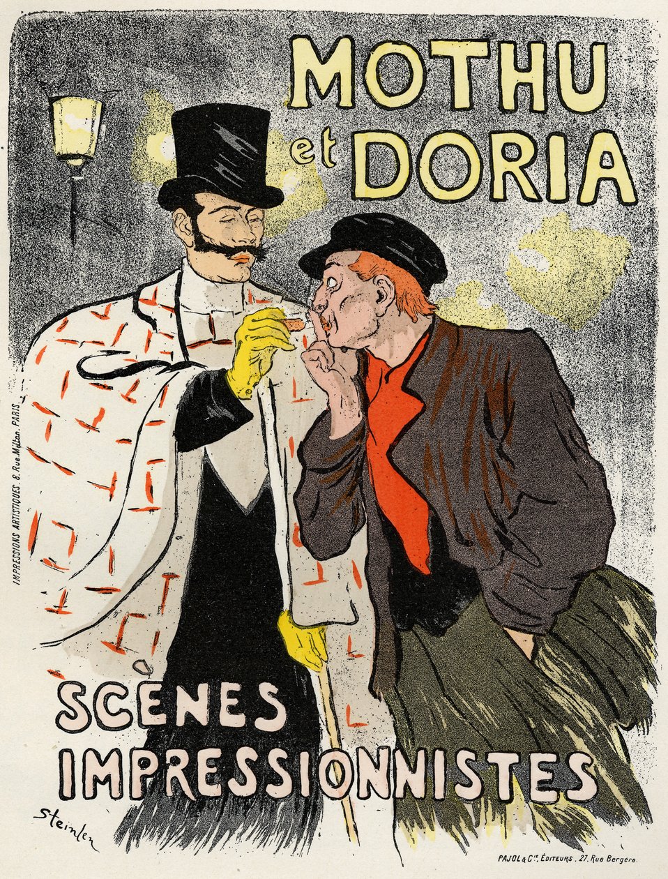 Kunst. Unterhaltung. Die Sänger Mothu und Doria. Plakat von Steinlen, Frankreich von Théophile Alexandre Steinlen