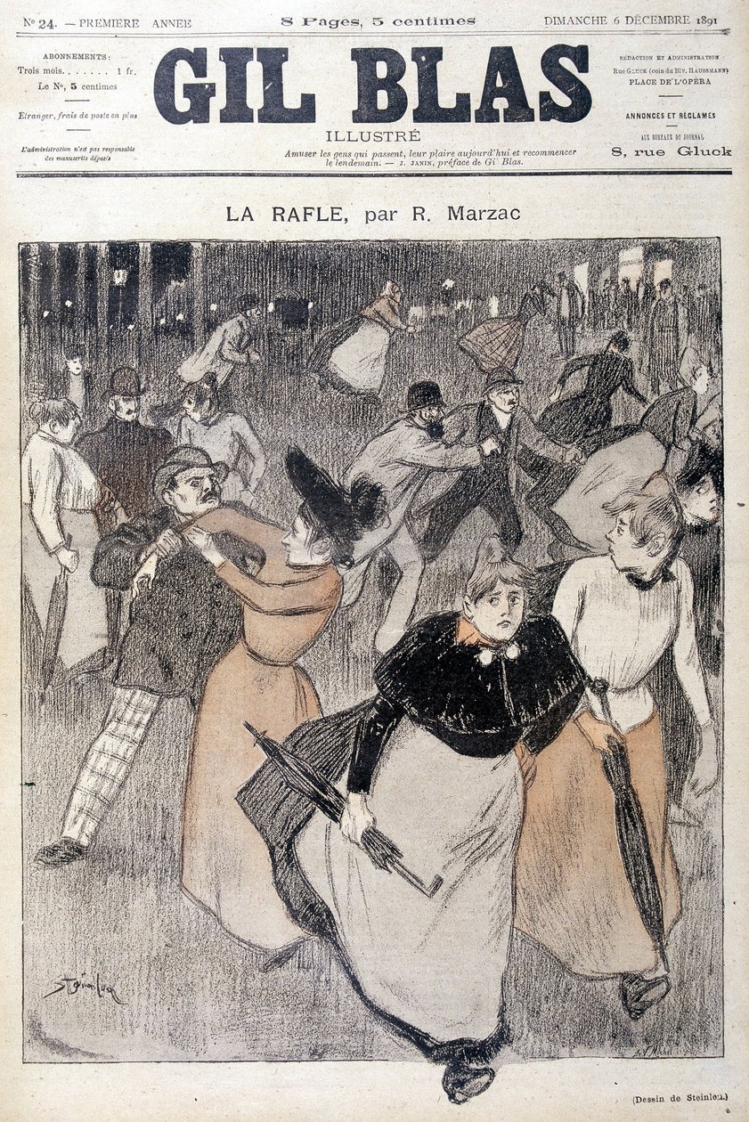 Zeichnung von Steinlen in Gil Blas, 6.12.1891. von Théophile Alexandre Steinlen