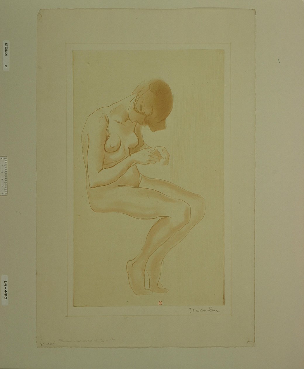 [Frau, die sich die Nägel macht (6. großer Akt)] von Théophile Alexandre Steinlen