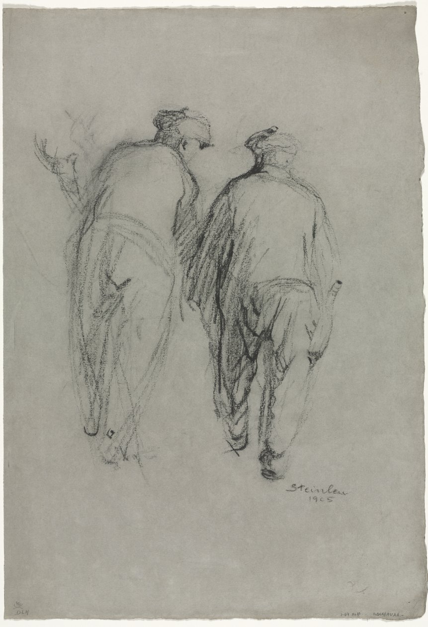 Zwei Männer bei der Arbeit, Rückansicht von Théophile Alexandre Steinlen