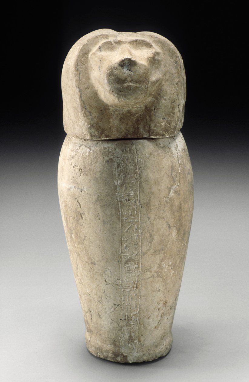 Kanopengefäß mit Zynokephalenkopf (Kalkstein) von Third Intermediate Period Egyptian
