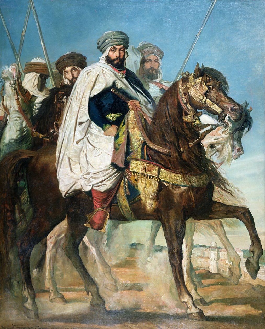 Ali Ben Ahmed, der letzte Kalif von Konstantin, mit seinem Gefolge außerhalb von Konstantin, 1845 von Théodore Chassériau