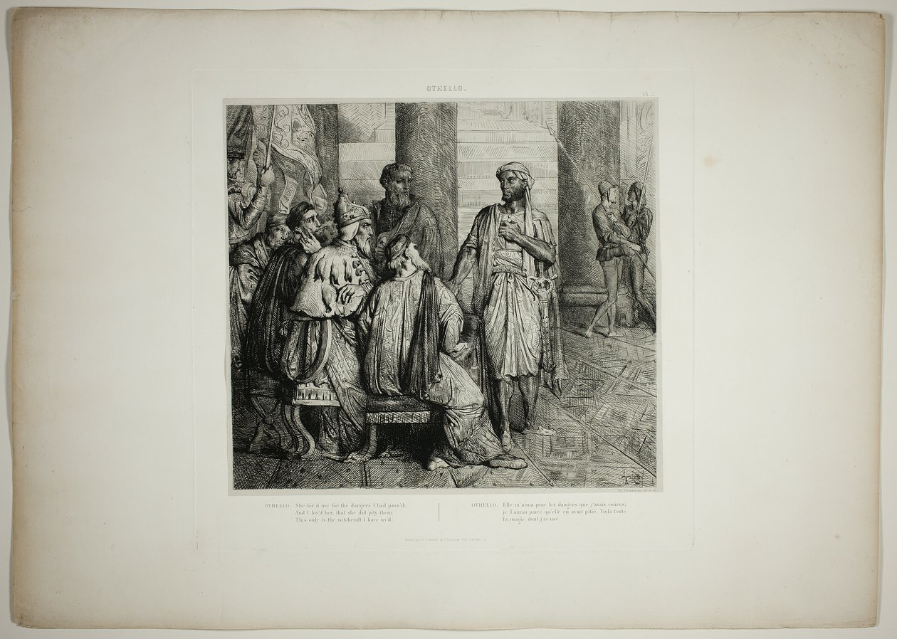 Sie liebte mich für die Gefahren, Platte drei aus Othello von Théodore Chassériau