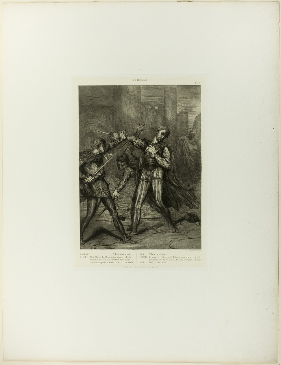 Schurke, du stirbst, Platte zehn aus Othello von Théodore Chassériau