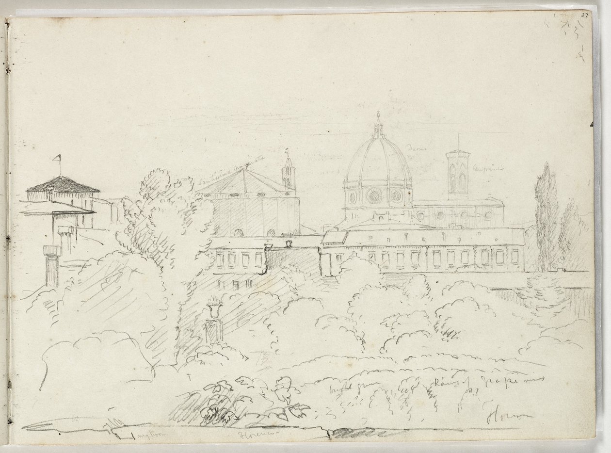 Florenz mit Ansichten des Doms und Campanile, 1831 von Thomas Cole