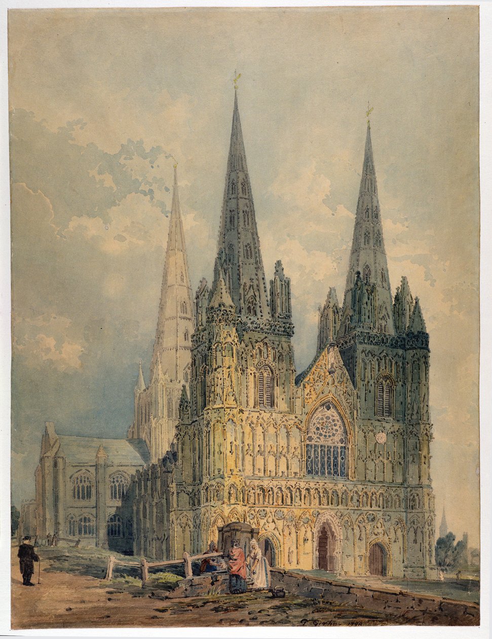 Lichfield-Kathedrale, Staffordshire, 1794 von Thomas Girtin