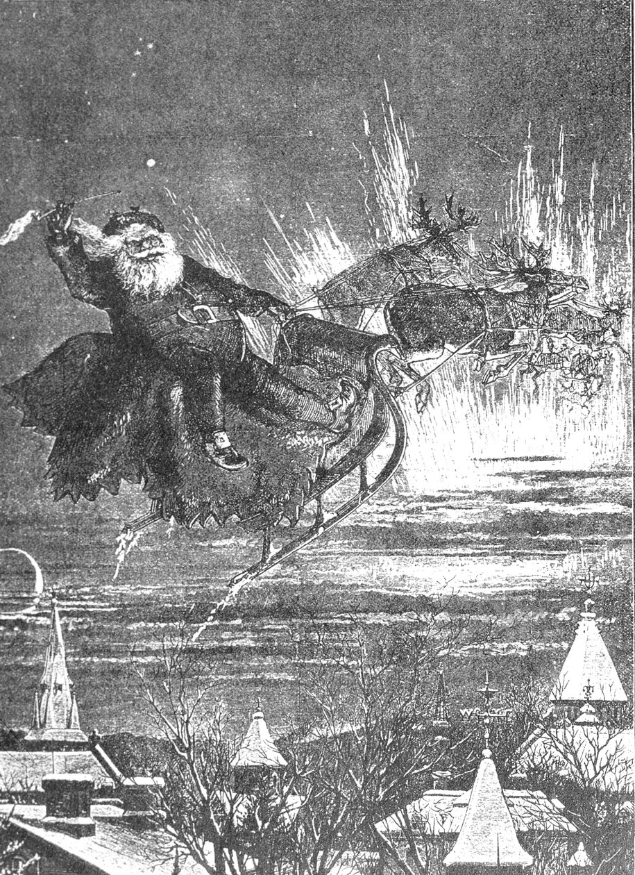 Ein Besuch vom Nikolaus, 1860er Jahre von Thomas Nast