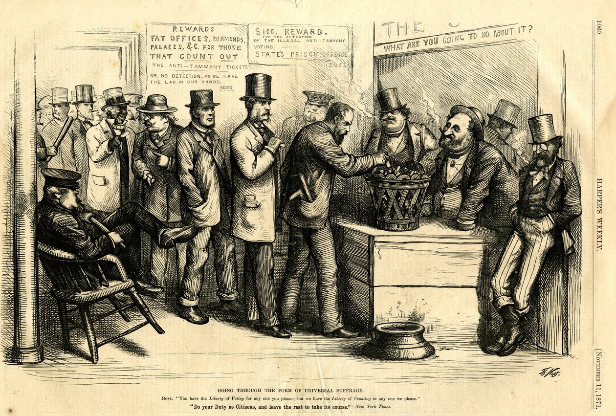 Durchführung der Form der allgemeinen Wahl, 1871 von Thomas Nast