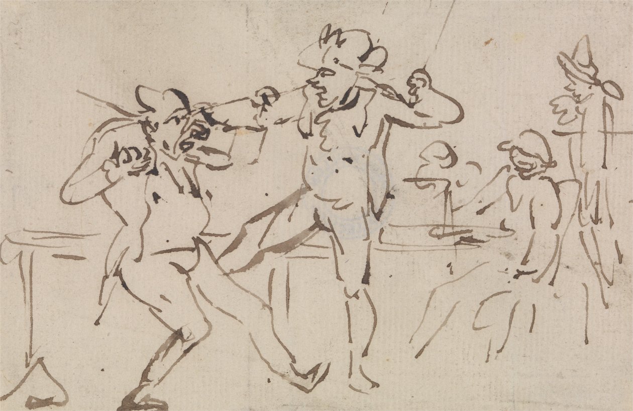 Ein Schwarzes Bein entdeckt beim Verstecken von Karten (eine Studie) von Thomas Rowlandson