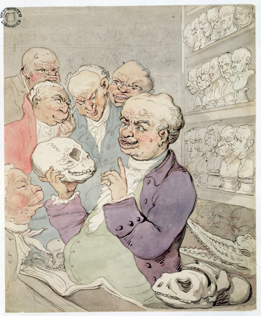 Eine Vorlesung in Piccadilly im Jahr 1803 von Thomas Rowlandson