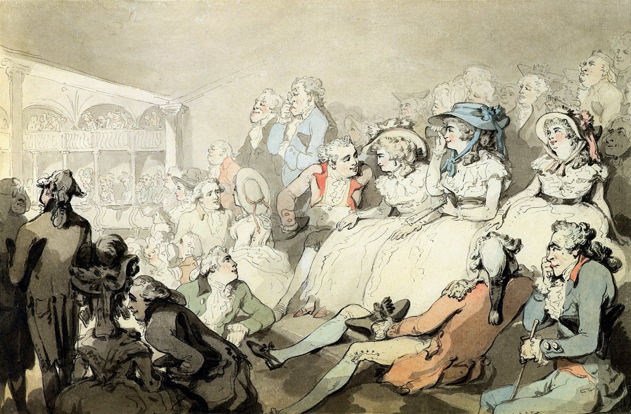 Ein Publikum schaut ein Theaterstück, ca. 1785 von Thomas Rowlandson