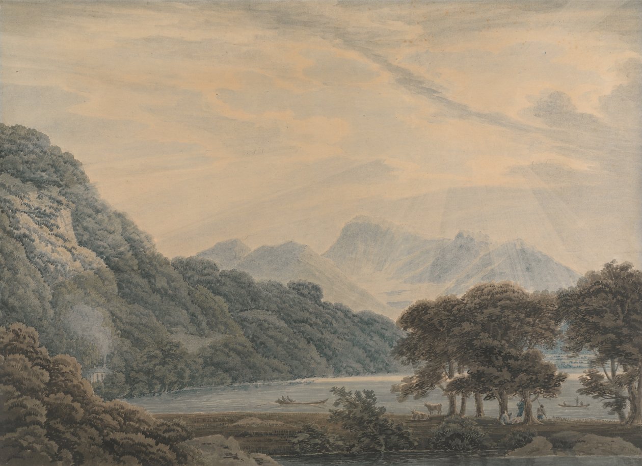 Das Ende von Ullswater, mit der Lodge von Patterdale links von Thomas Sunderland