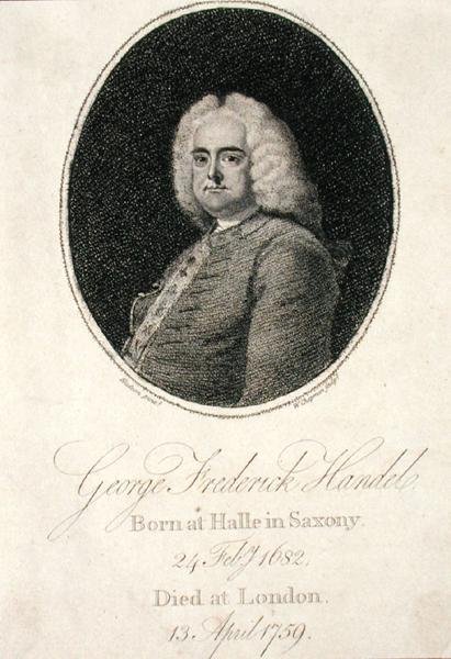Georg Friedrich Händel (1685-1759) graviert von W. Chapman von Thomas (after) Hudson