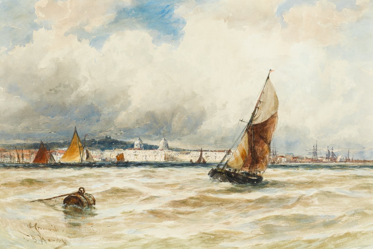 Greenwich Hospital und Naval College von der Themse aus von Thomas Bush Hardy