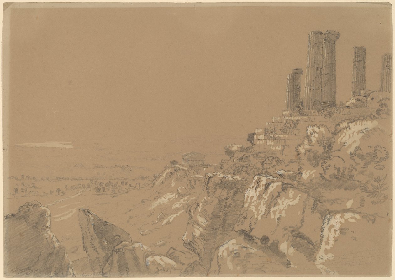 Tempel der Juno, Lucina und Concordia - Agrigent, Sizilien von Thomas Cole