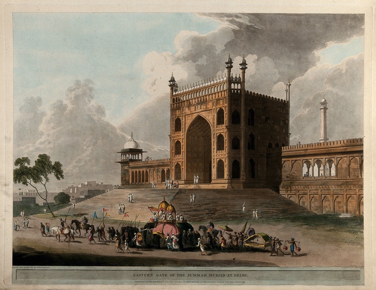 Östliches Tor der Jummah Musjid in Delhi von Thomas Daniell