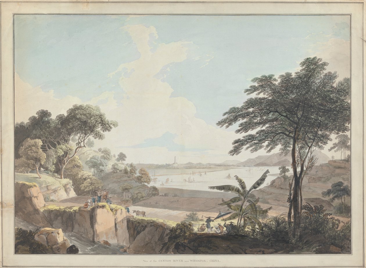 Ansicht des Kanton-Flusses, in der Nähe von Whampoa, China von Thomas Daniell