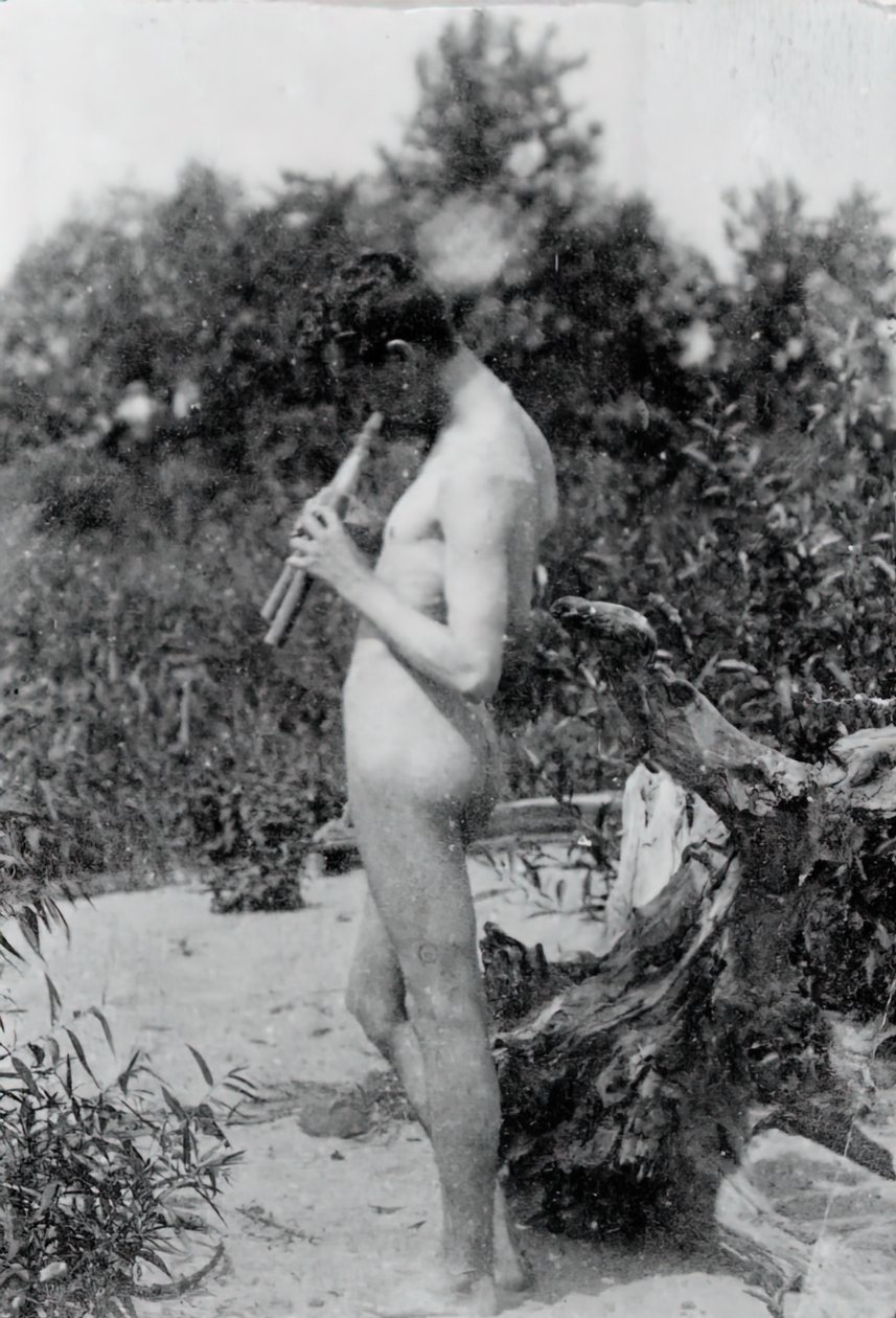 Stehender Dudelsackspieler, Studie für Arkadien, ca. 1883 von Thomas Eakins