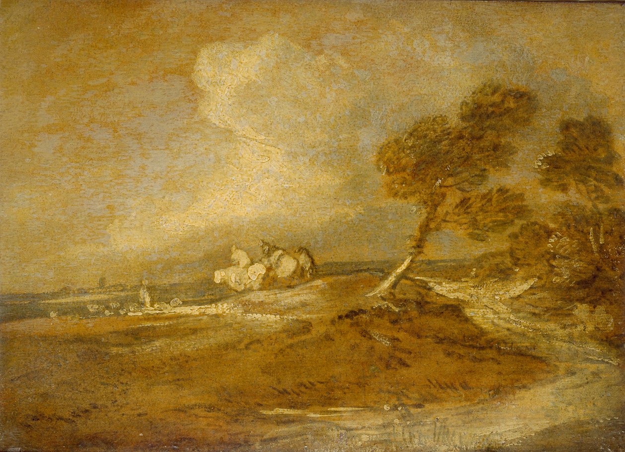 Eine Landschaft mit Reitern, spätes 18. Jahrhundert von Thomas Gainsborough