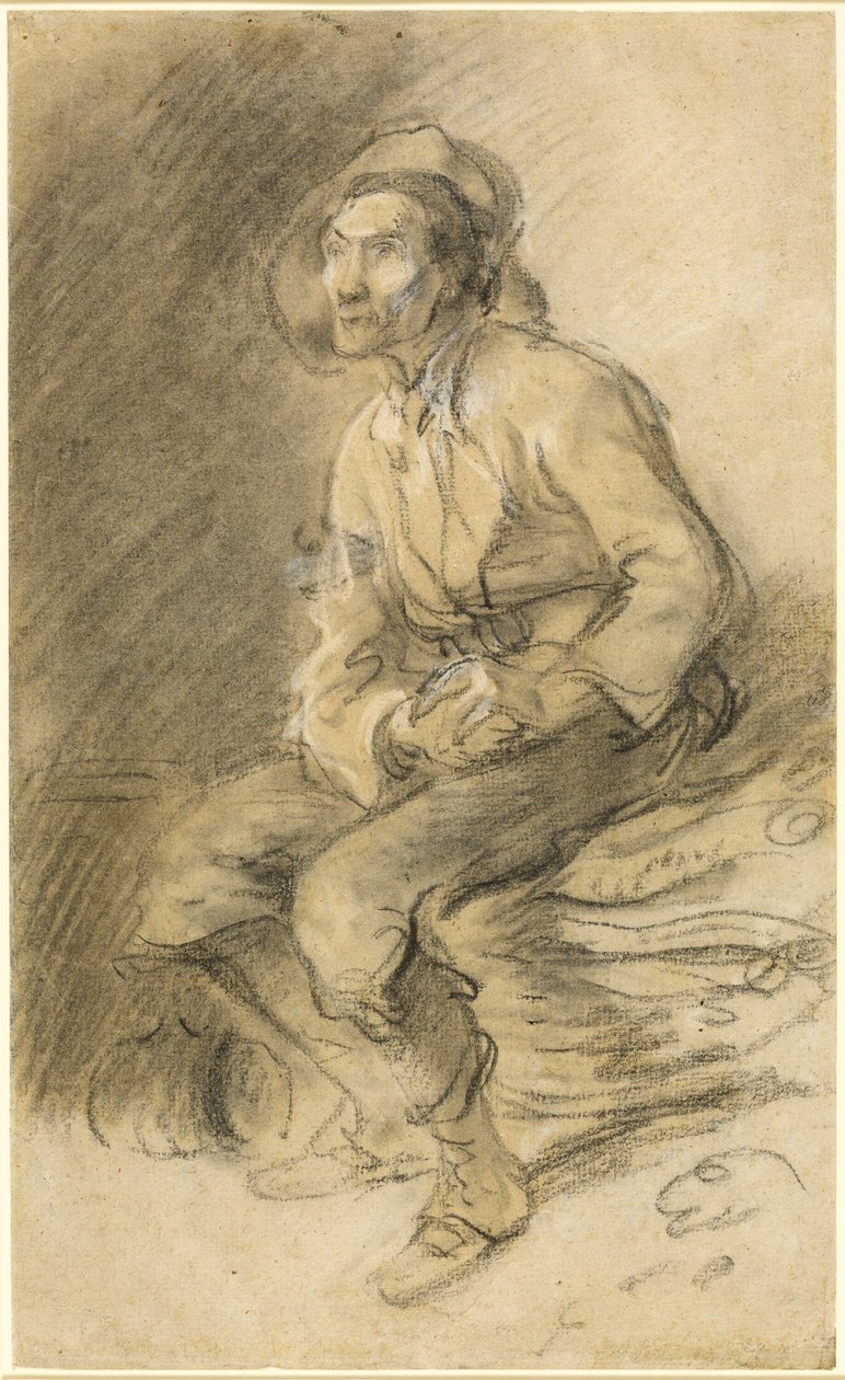 Ein Holzfäller sitzt auf einem Bündel Reisig von Thomas Gainsborough