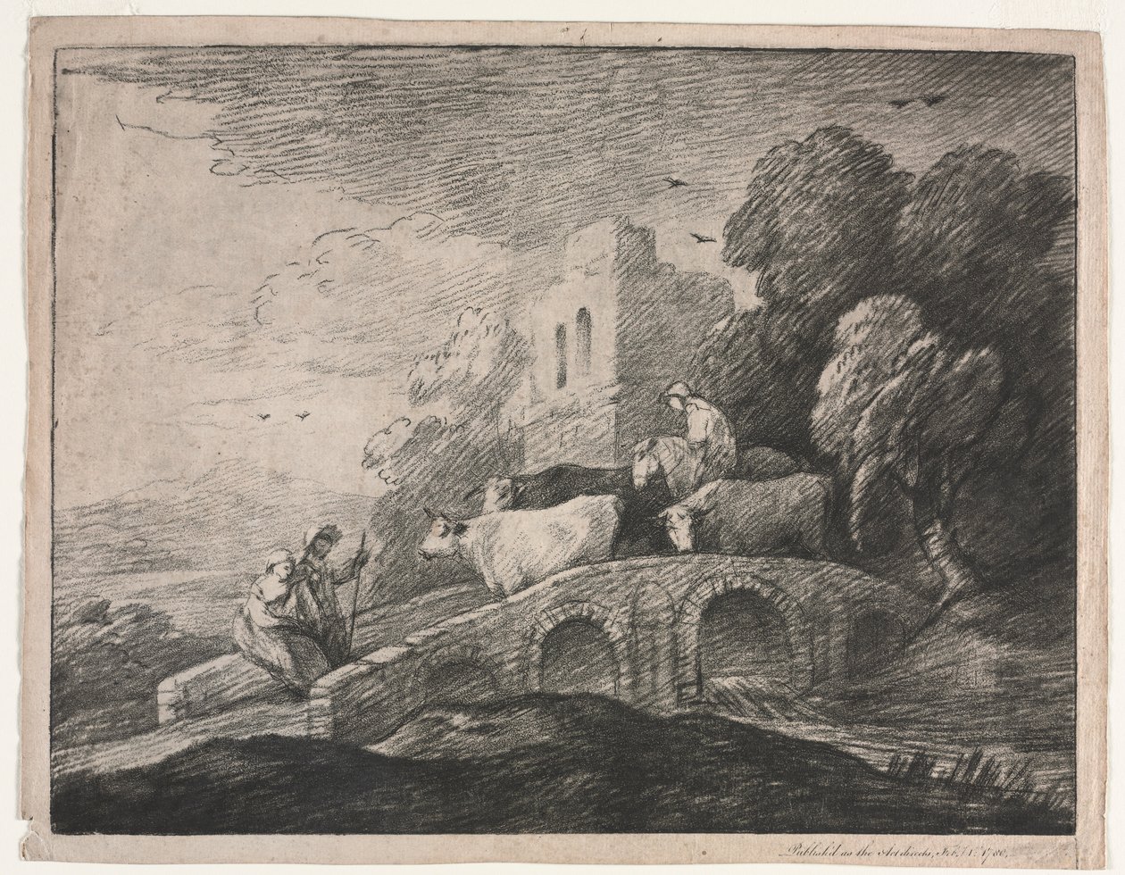 Waldlandschaft mit Viehtreibern, 1779-1780 von Thomas Gainsborough