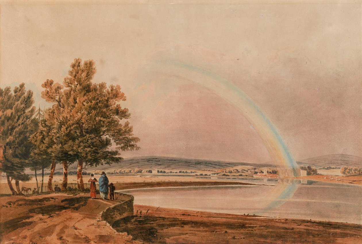 Ein Regenbogen über dem Fluss Exe, Devon von Thomas Girtin