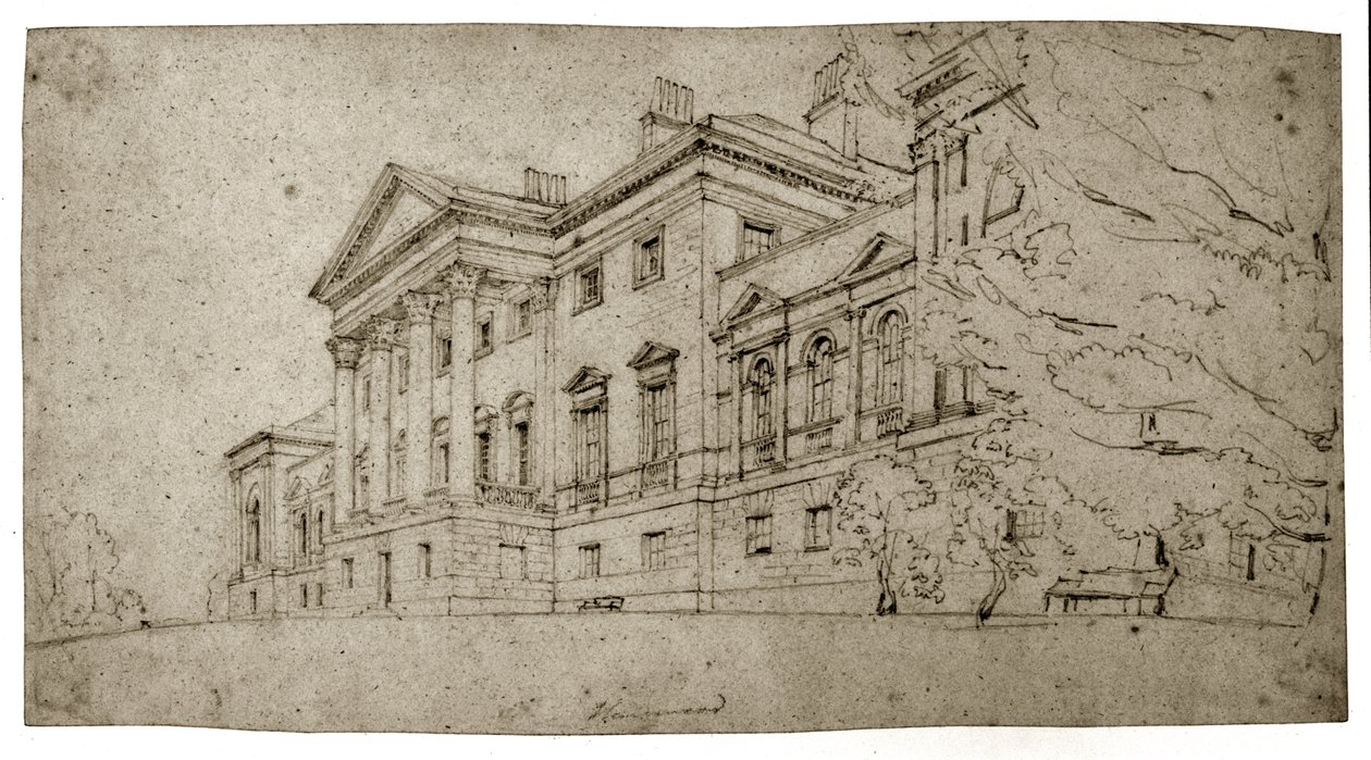 Harewood House, Yorkshire, ca. 1798 von Thomas Girtin