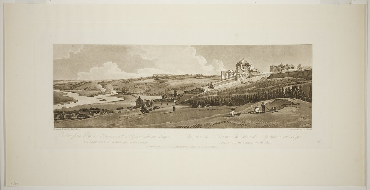 Blick von der Palastterrasse in Saint Germain en Laye, aus Zwanzig Ansichten von Paris und seiner Umgebung von Thomas Girtin