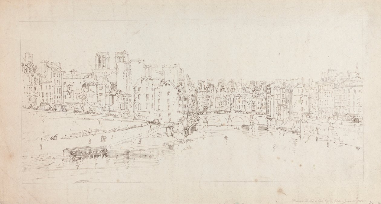 Ansicht von Pont St. Michel von Pont Neuf von Thomas Girtin