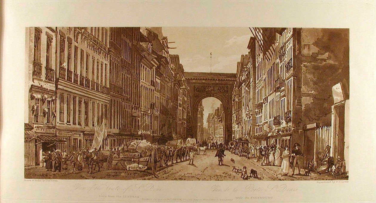Ansicht des Tores von St. Denis, aufgenommen von den Vororten von Thomas Girtin