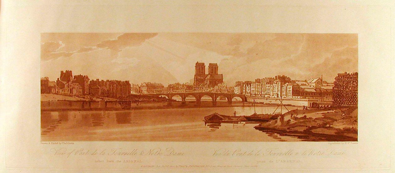 Ansicht der Pont de la Tournelle & Notre Dame vom Arsenal aus von Thomas Girtin
