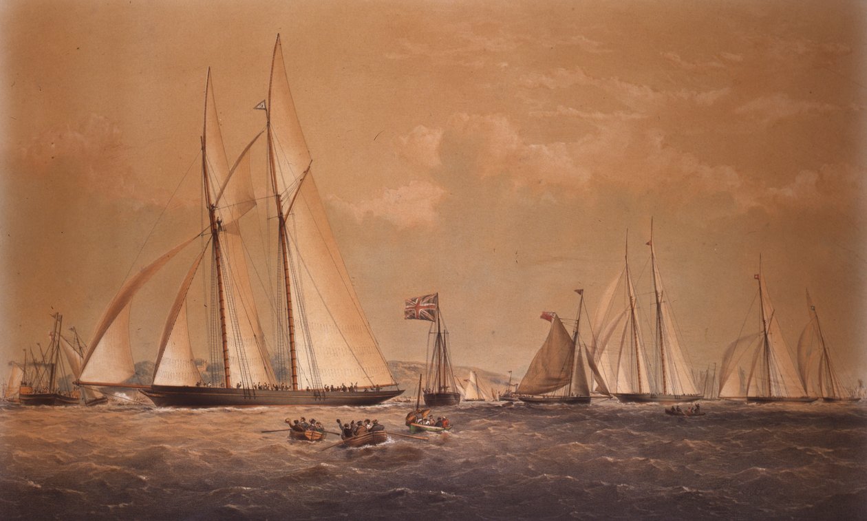 Die Cambria gewinnt das Anglo-Amerikanische Yacht-Rennen, 1868 von Thomas Goldsworth Dutton