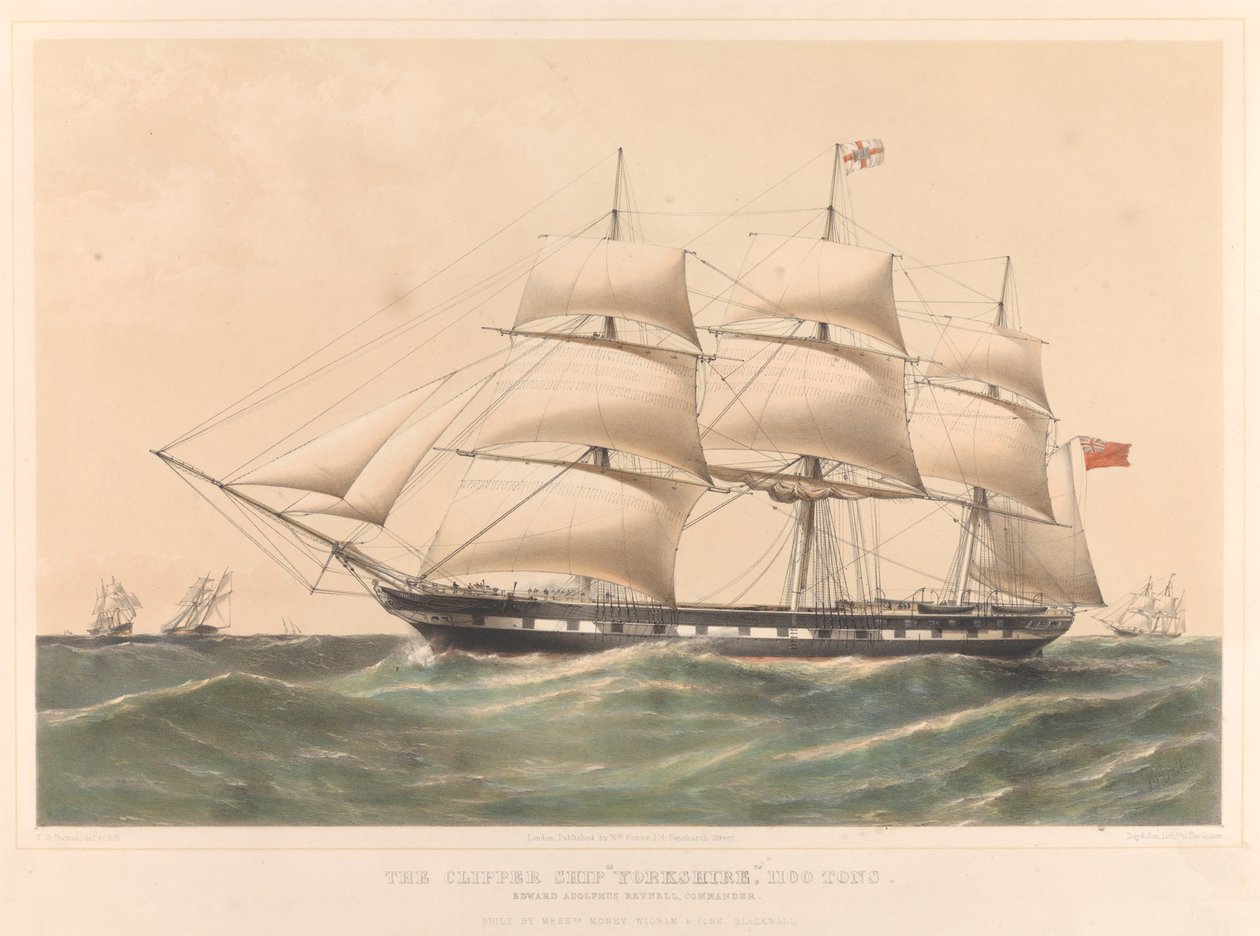 Das Klipperschiff Yorkshire 1100 Tonnen, ca. 1857-60 von Thomas Goldsworth Dutton