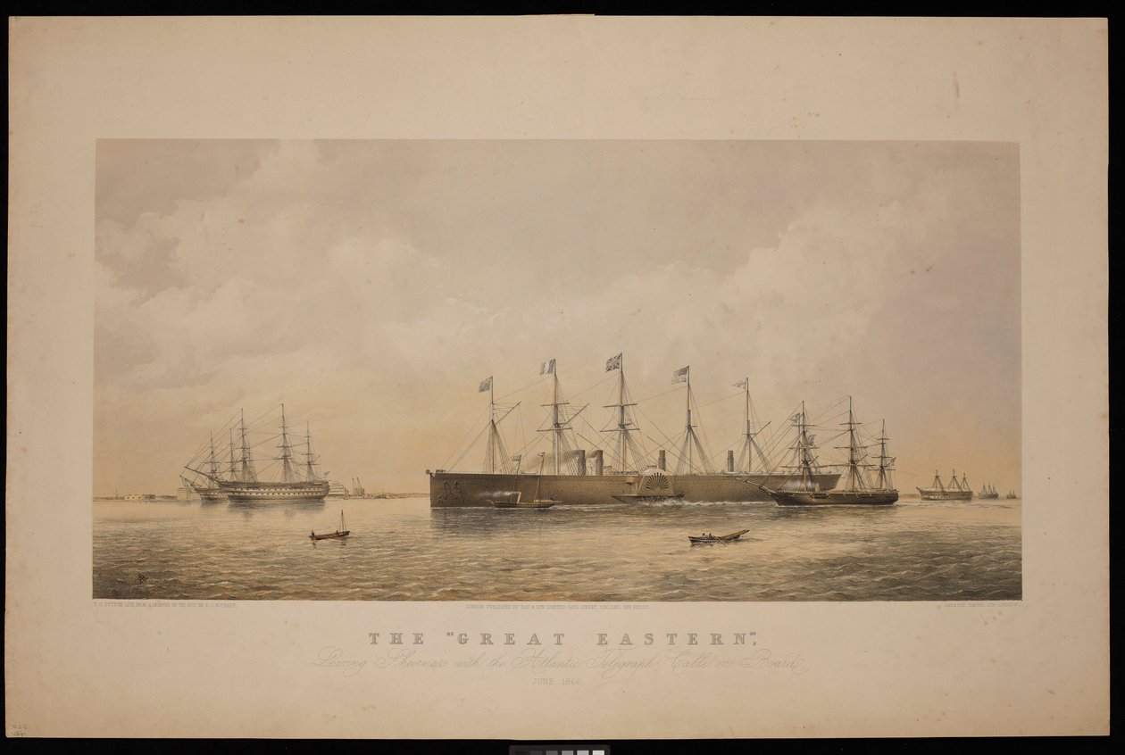 Die Great Eastern, verlässt Sheerness mit dem Atlantischen Telegraphenkabel an Bord, Juni 1866 von Thomas Goldsworth Dutton