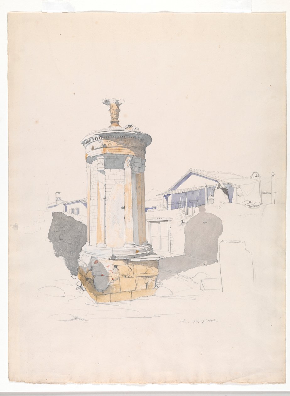 Das choregische Denkmal des Lysikrates, Athen von Thomas Hartley Cromek