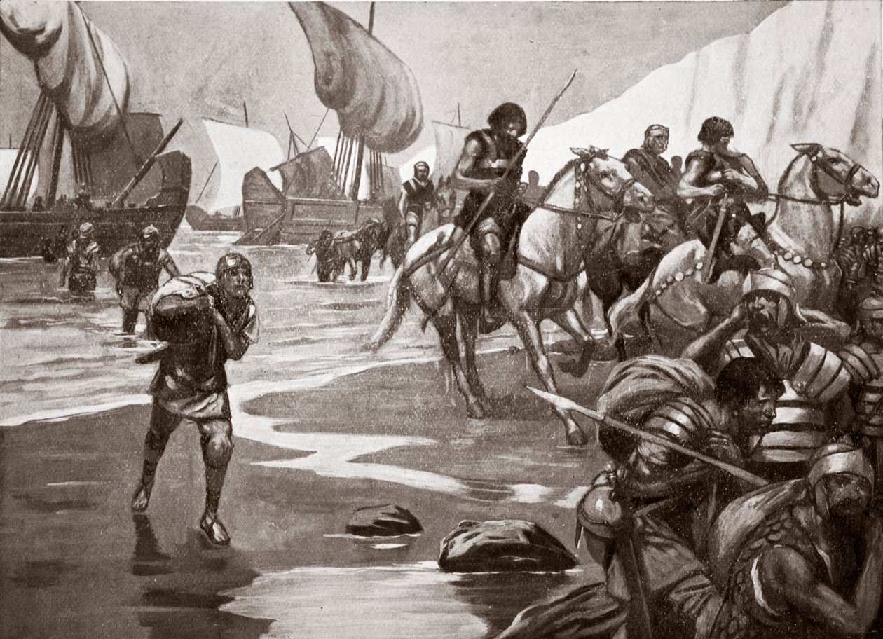 Cäsars zweite Landung, 54 v. Chr., Illustration aus 
