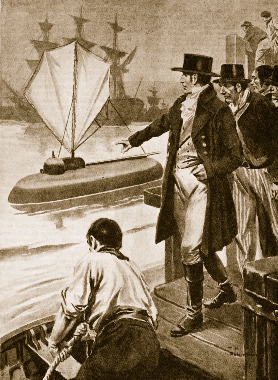 Robert Fulton in Frankreich zeigt sein U-Boot 