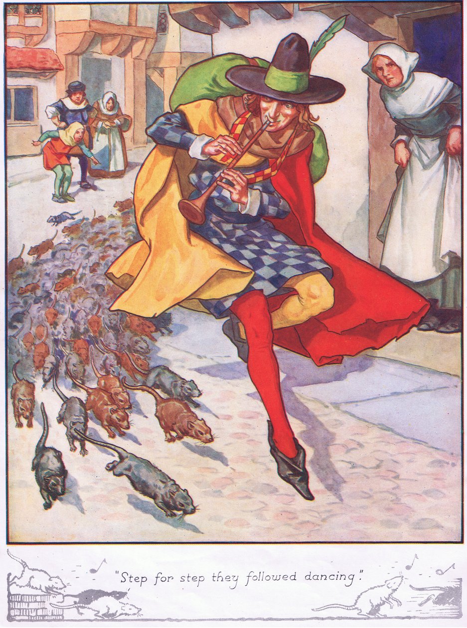 "Schritt für Schritt folgten sie tanzend" von Thomas Heath Robinson