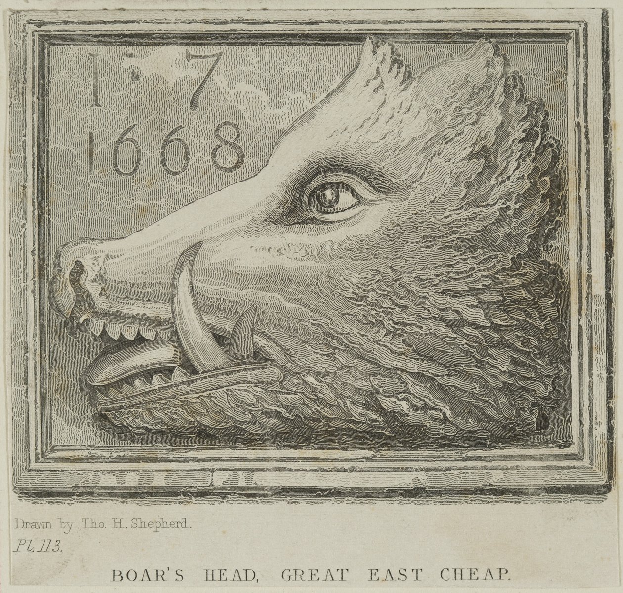 Wirtshausschild von der Boars Head Tavern in Eastcheap von Thomas Hosmer Shepherd