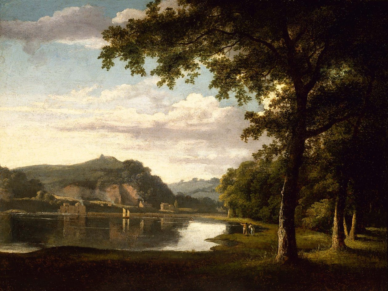 Landschaft mit Blick auf den Fluss Wye von Thomas Jones von Thomas Jones