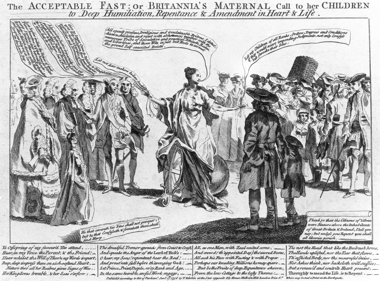 Das akzeptable Fasten: Oder, Britannias mütterlicher Ruf an ihre Kinder zur tiefen Demütigung, Reue und Besserung im Herzen und Leben, 1756 von Thomas Kitchin
