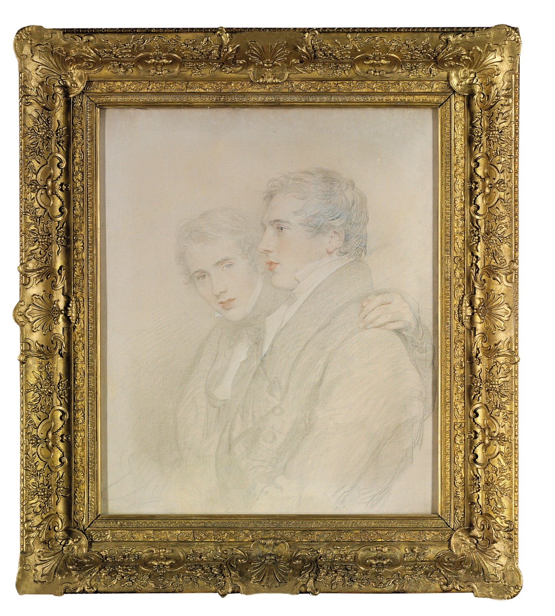 Doppelporträt von Richard Rowland Bloxam (1797-1877) und Andrew Bloxam (1801-1878), Halbfigur, im Profil, am Vorabend ihrer Abreise zu den Sandwichinseln [Hawaii] im Jahr 1823 von Thomas Lawrence