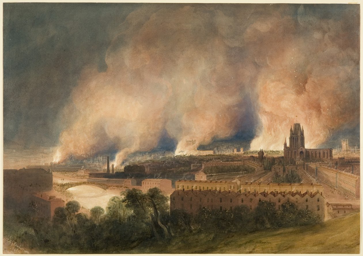Bristol gesehen von Pile Hill, in der Nacht des 30. Oktober von Thomas Leeson the Elder Rowbotham