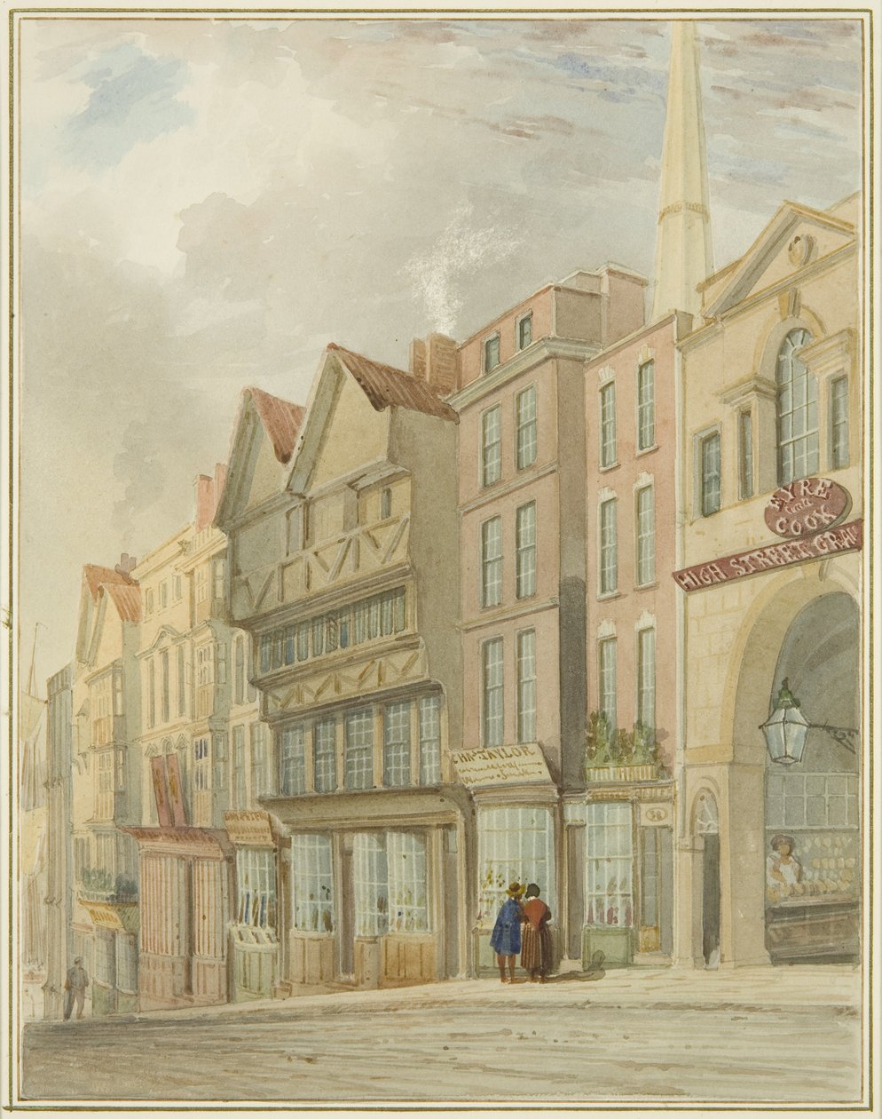 High Street mit dem Markttor von Thomas Leeson the Elder Rowbotham